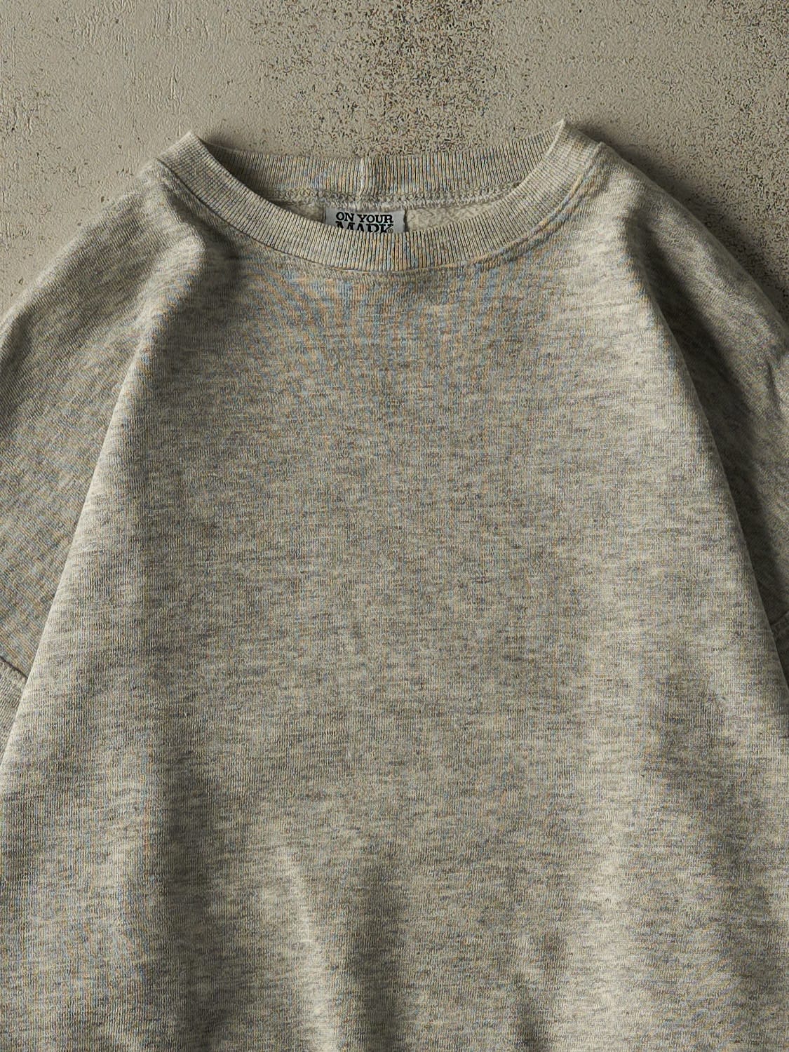 Vintage 90s Heather Grey Blank Crewneck (L/XL)