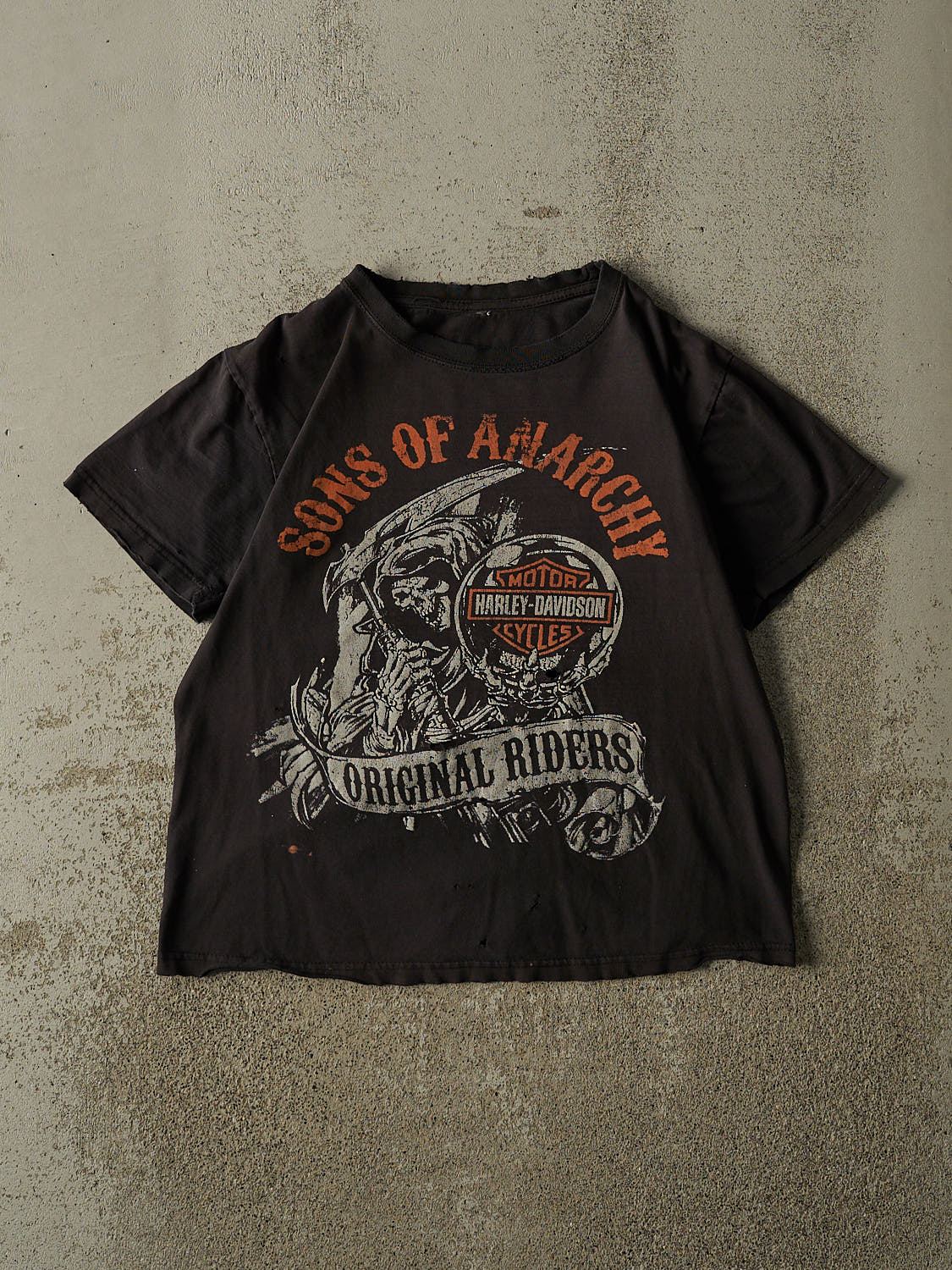 Vintage Y2K Faded Black Sons Of Anarchy Tee (S/M)