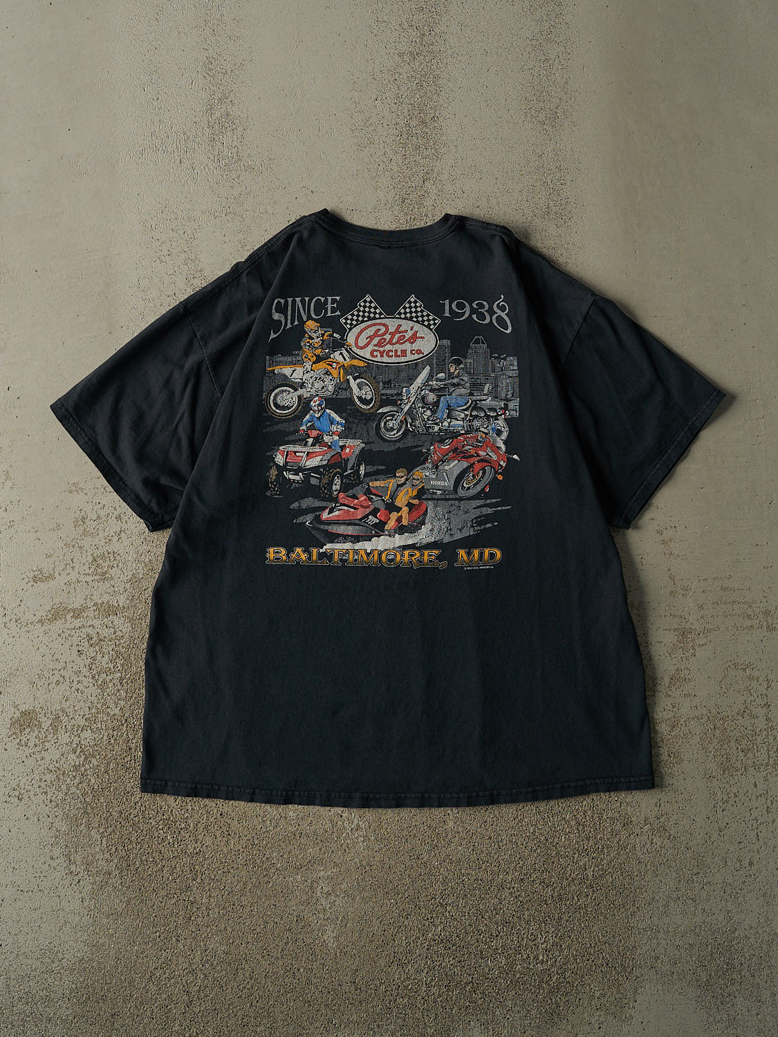 Vintage 05' Faded Black Petes Cycle Co Tee (XL/XXL)