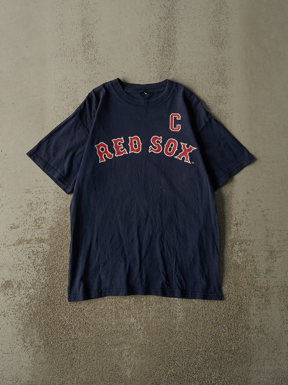 Vintage 06' Navy Blue Boston Red Sox #33 Jason Varitek Player Tee (S/M)