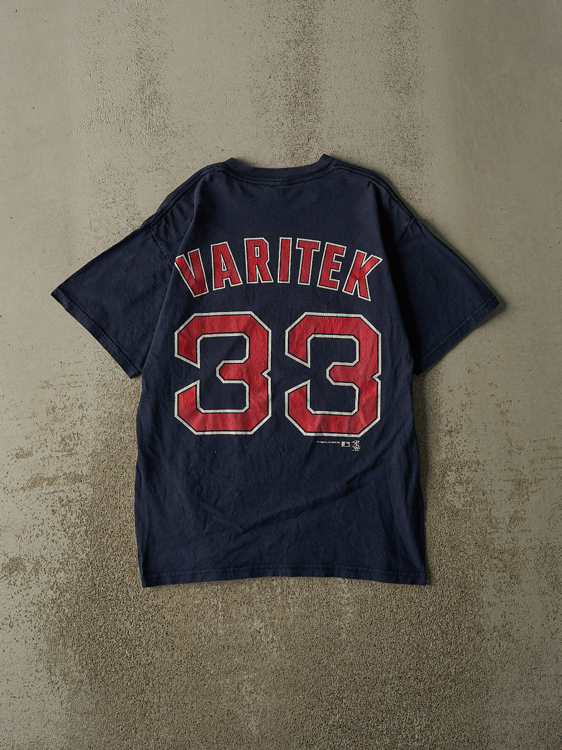 Vintage 06' Navy Blue Boston Red Sox #33 Jason Varitek Player Tee (S/M)