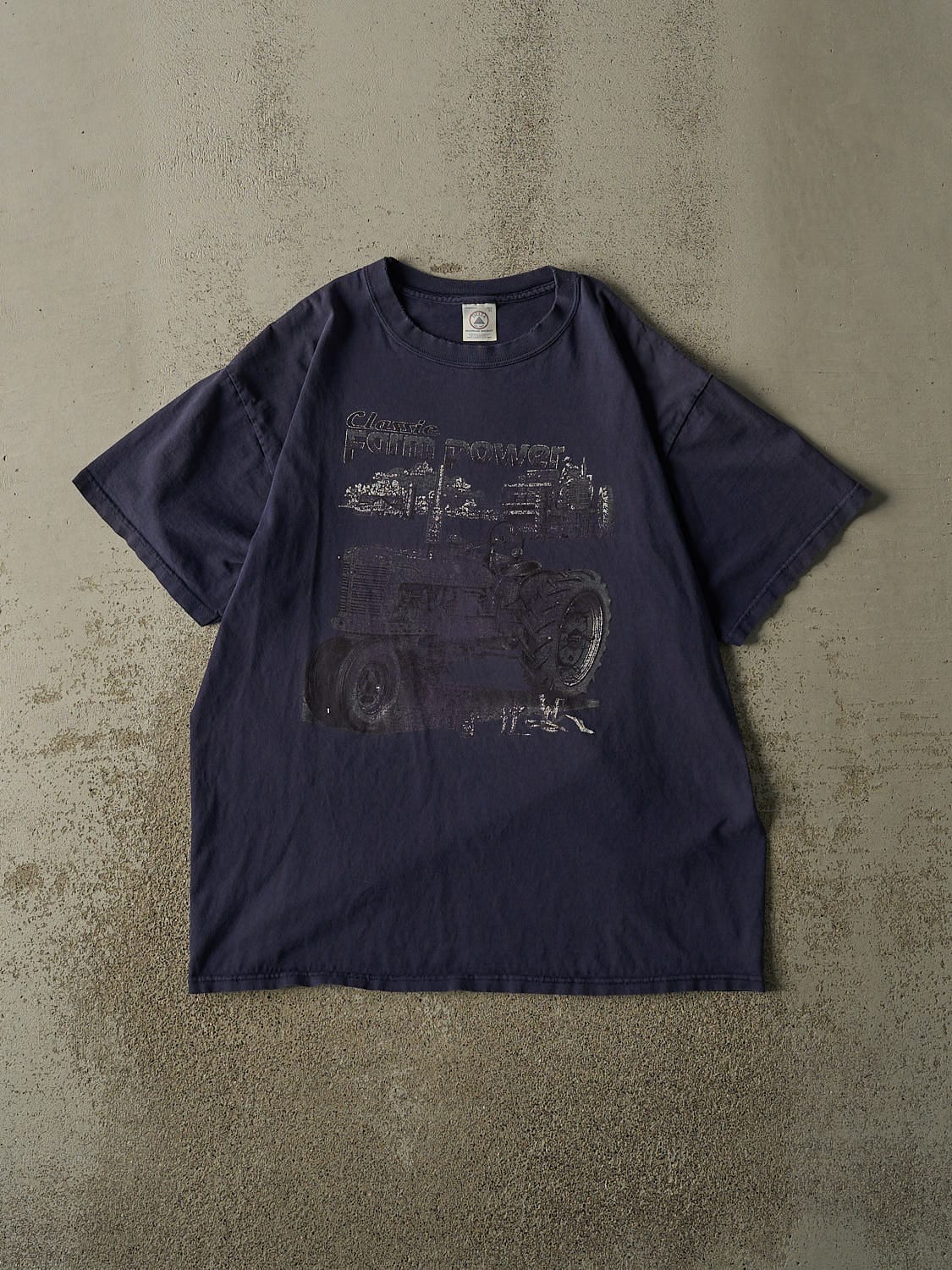 Vintage 90s Navy Blue Tractor Tee (XL)