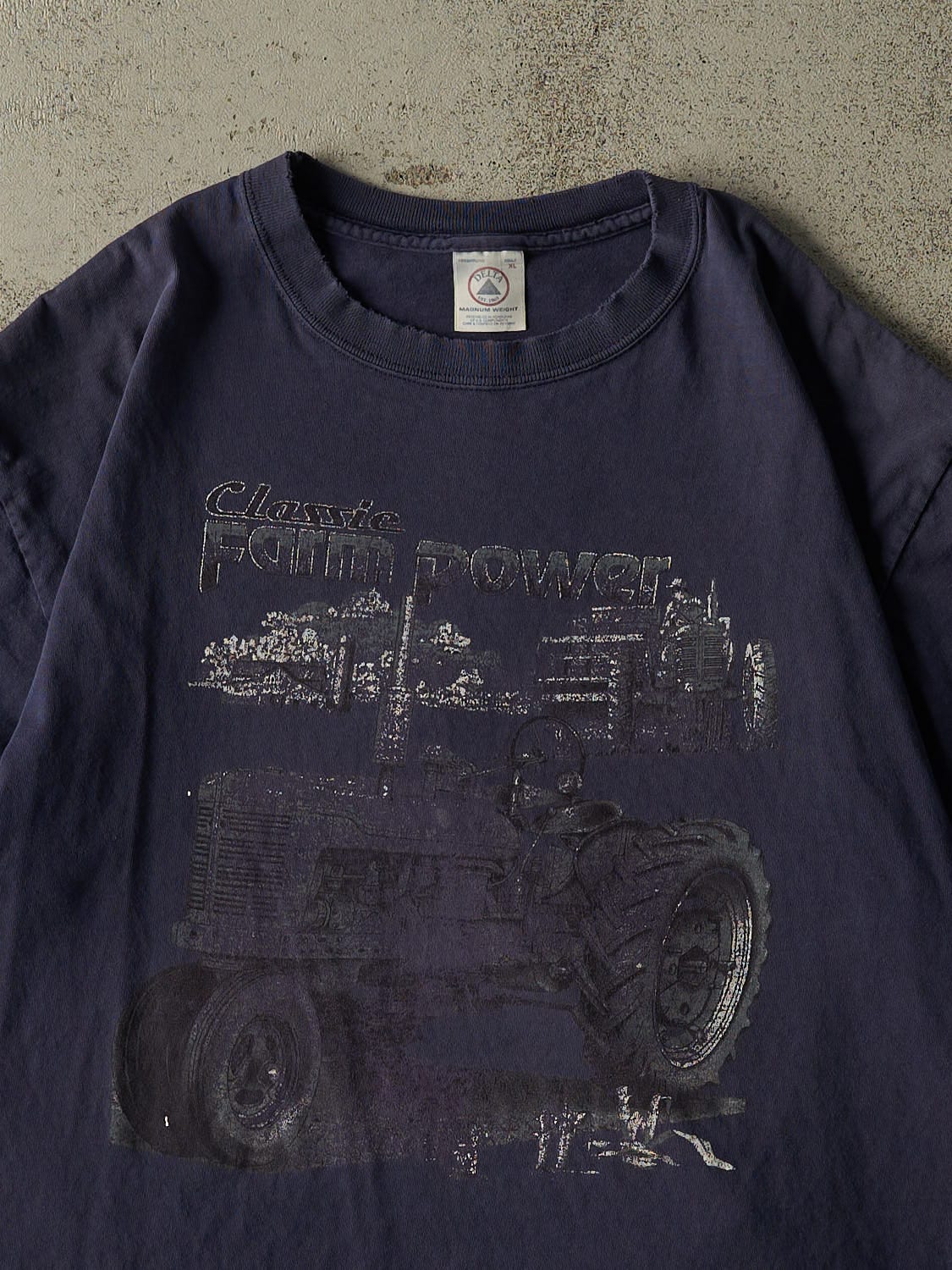Vintage 90s Navy Blue Tractor Tee (XL)