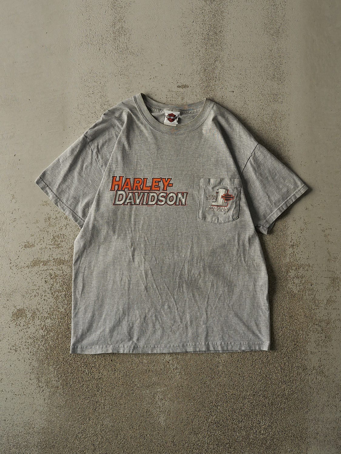 Vintage 08' Grey Harley Davidson Cape Cod Pocket Tee (L)