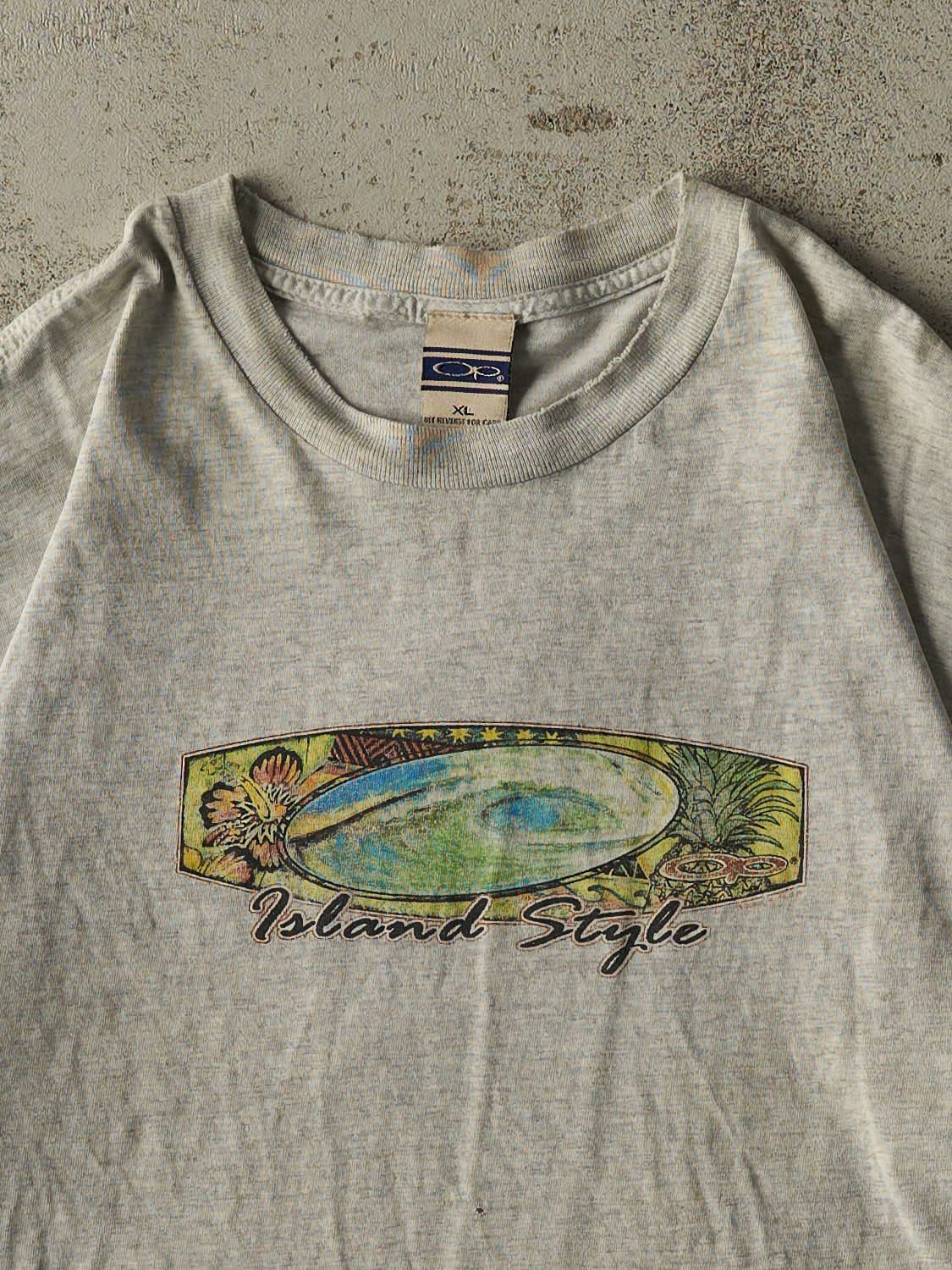 Vintage 90s Heather Grey Ocean Pacific Tee (L/XL)