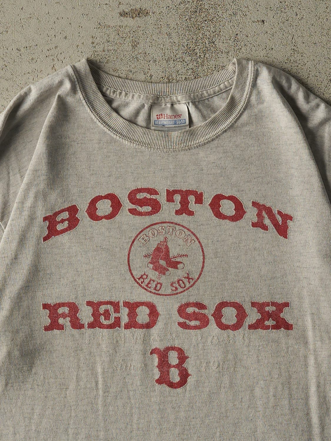 Vintage Y2K Grey Boston Red Sox Tee (M)