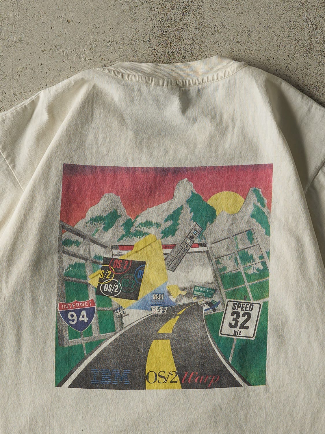 Vintage Y2K White IBM OS- 2 Single Stitch Tee (M)