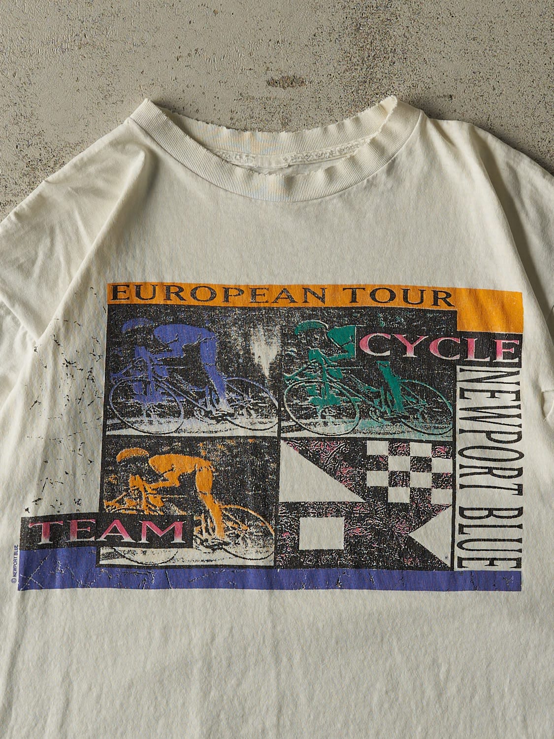 Vintage 80s White Cycle Euro Tour Single Stitch Tee (L/XL)