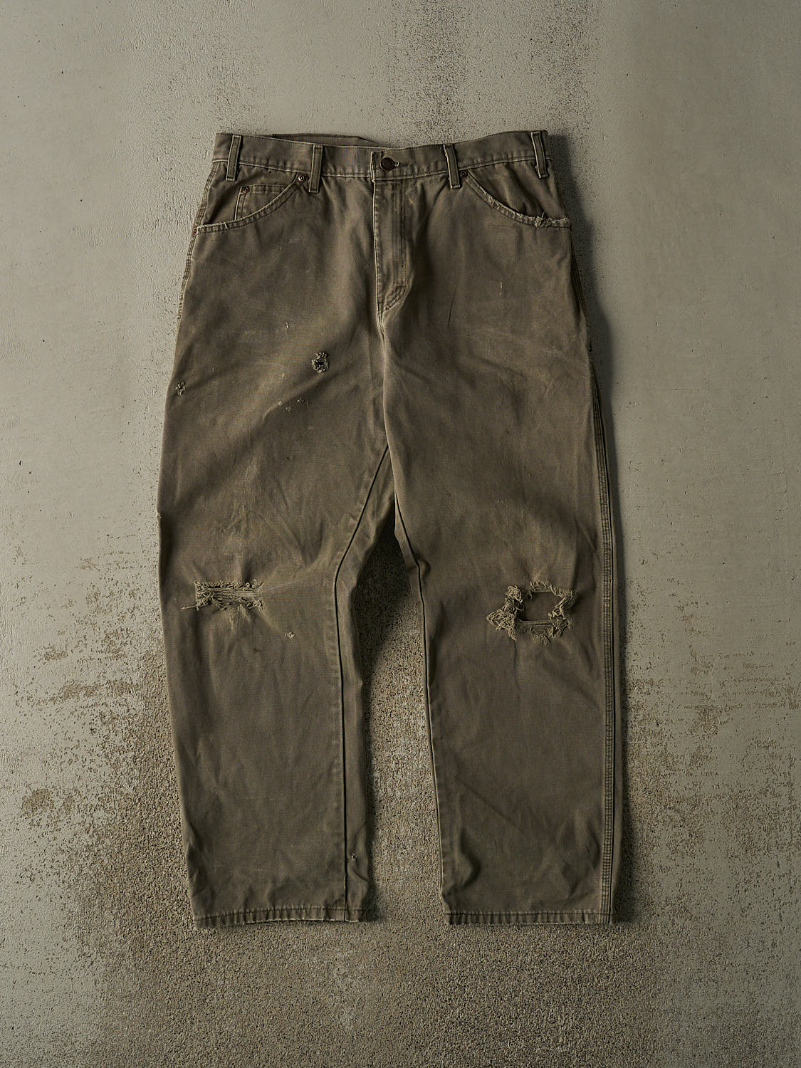 Vintage 90s Sun Faded Green Dickies Carpenter Pants (34x30)