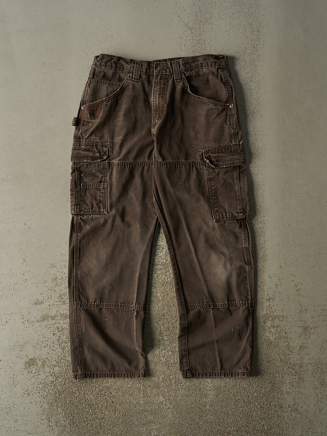 Vintage 90s Brown Wrangler Riggs Cargo Carpenter Pants (33x30)