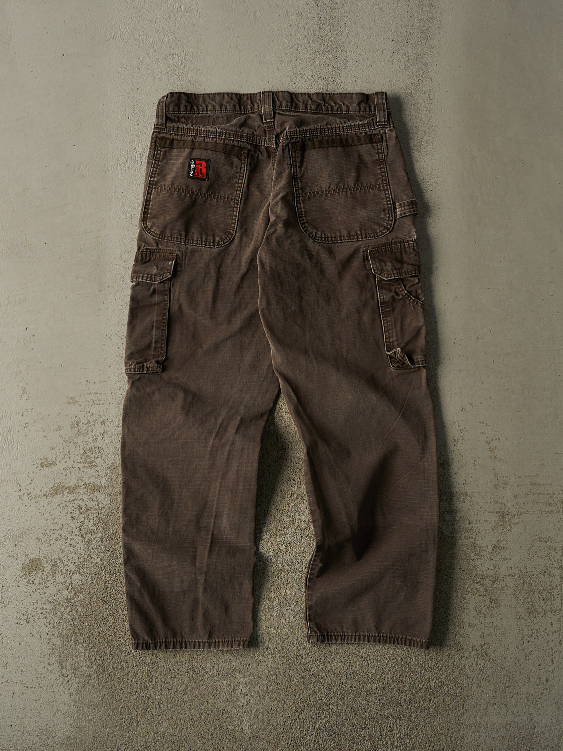 Vintage 90s Brown Wrangler Riggs Cargo Carpenter Pants (33x30)