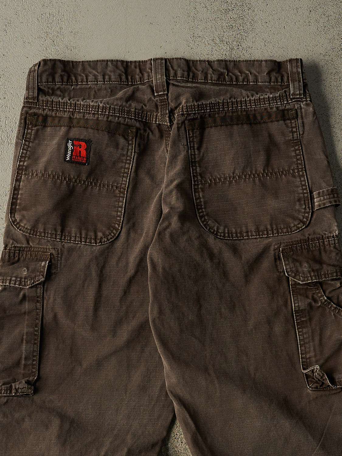 Vintage 90s Brown Wrangler Riggs Cargo Carpenter Pants (33x30)