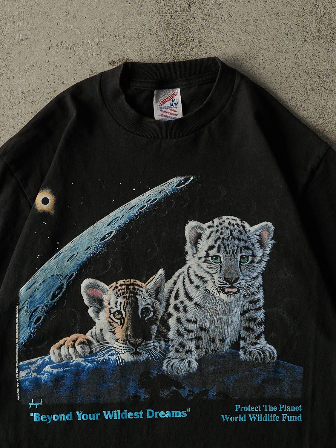 Vintage 90s Black Protect the Planet WWF Tee (M)