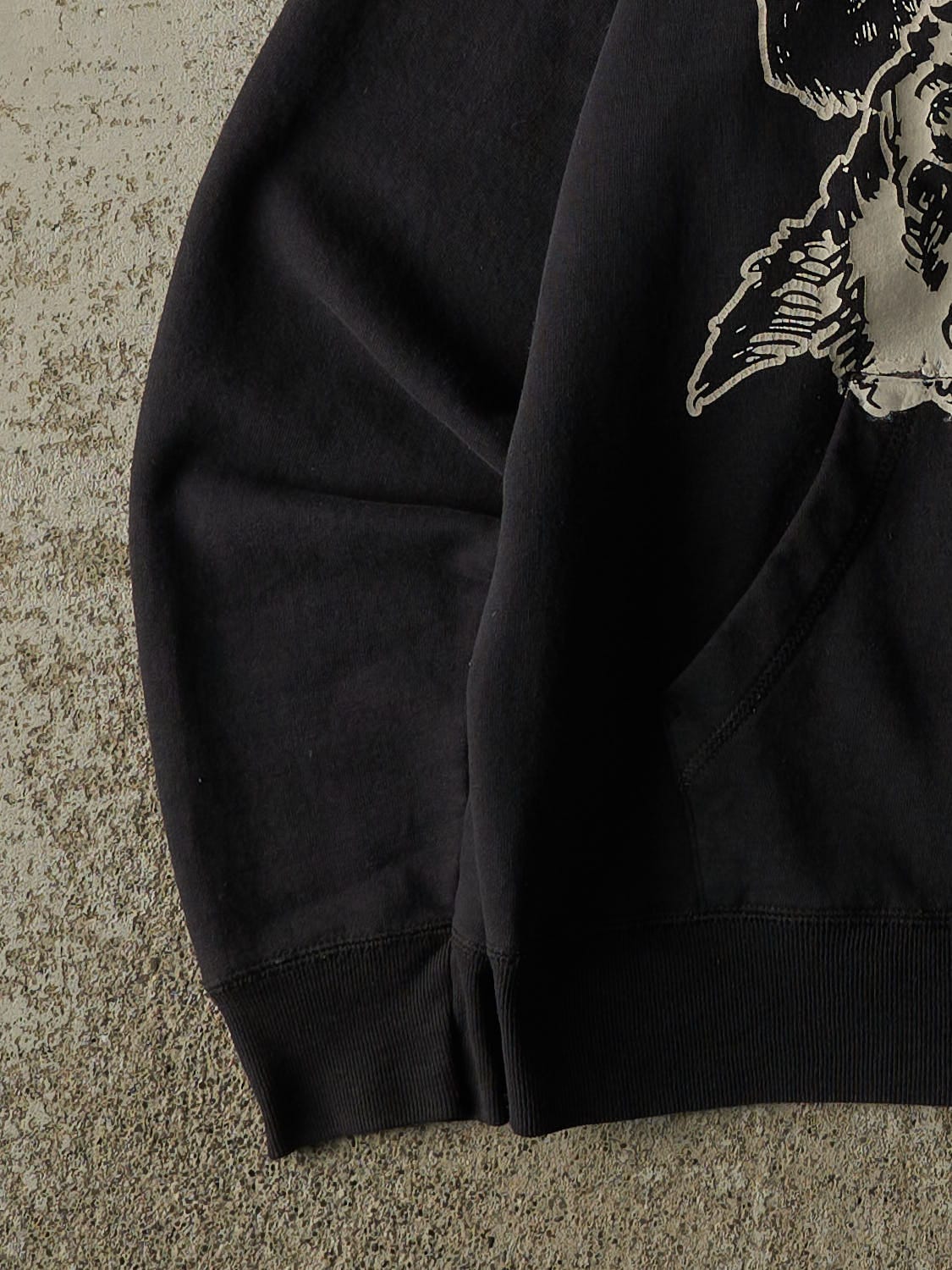Vintage Y2K Faded Black Animal Zip Up Hoodie (S)