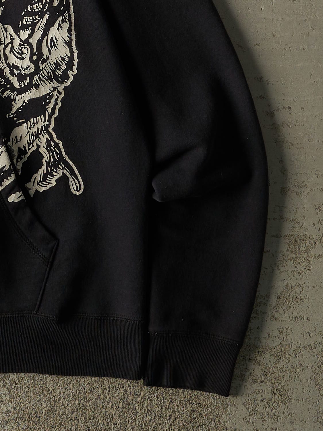 Vintage Y2K Faded Black Animal Zip Up Hoodie (S)