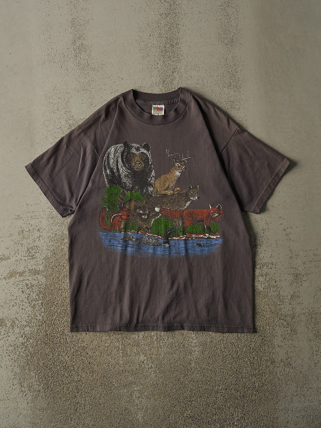 Vintage 90s Charcoal Grey Nature Tee (M/L)