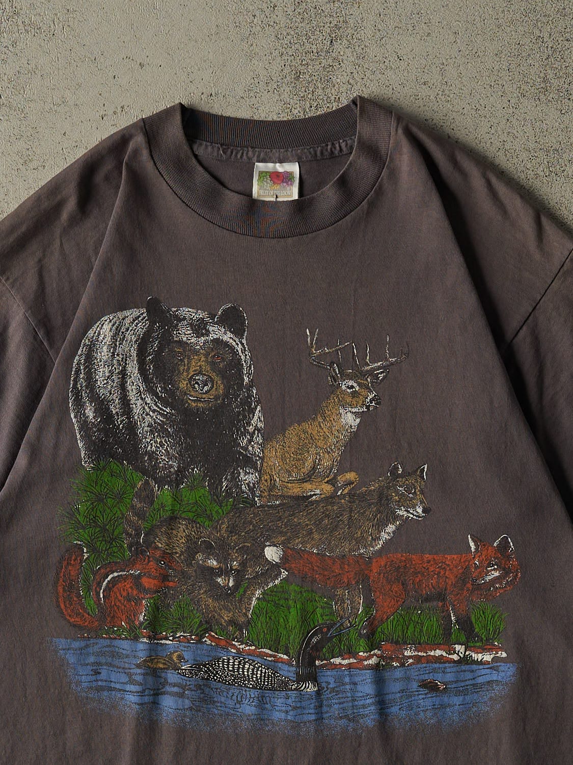 Vintage 90s Charcoal Grey Nature Tee (M/L)
