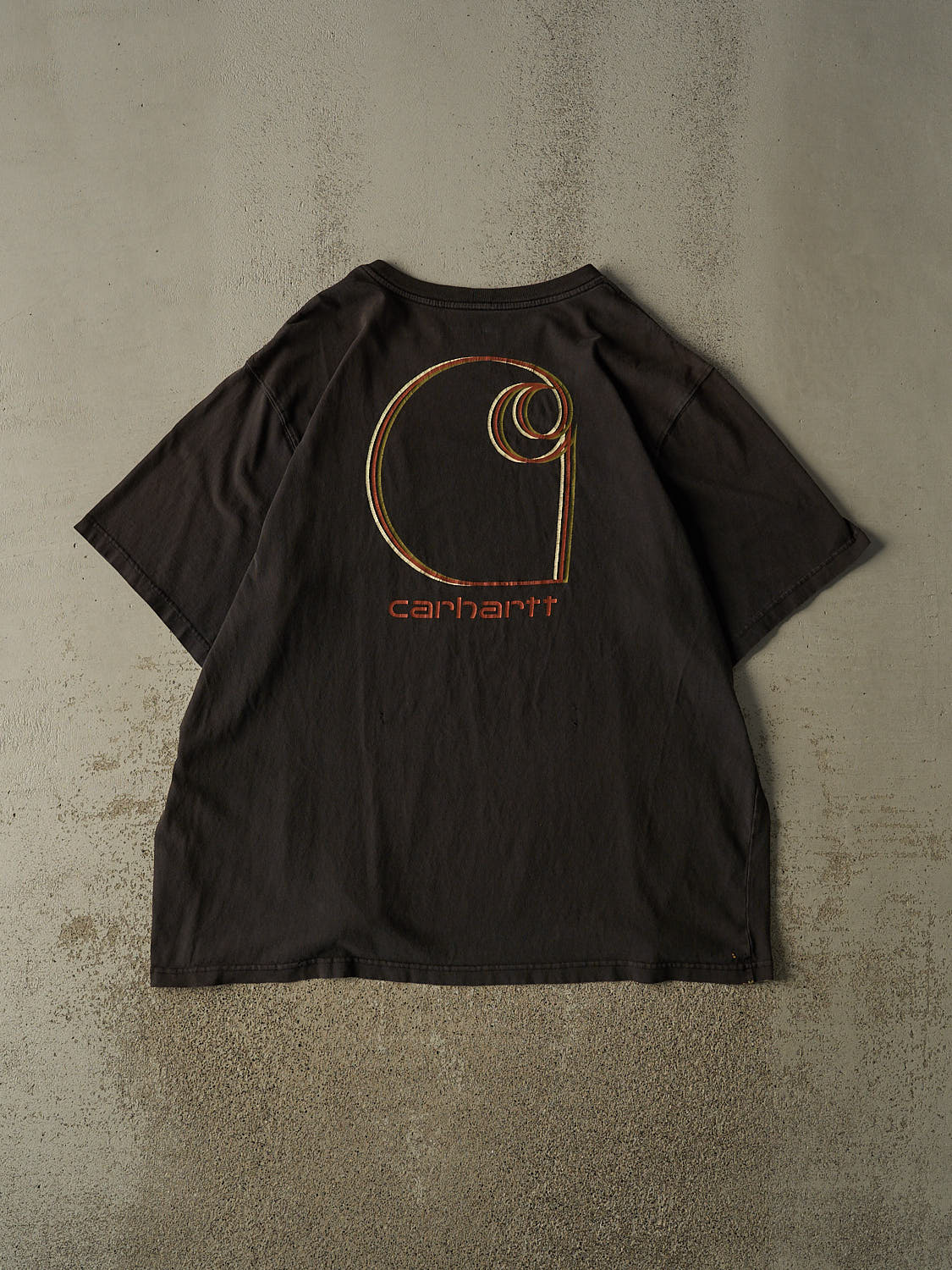 Vintage Y2K Sun Faded Black Carhartt Pocket Tee (XXL/XXXL)