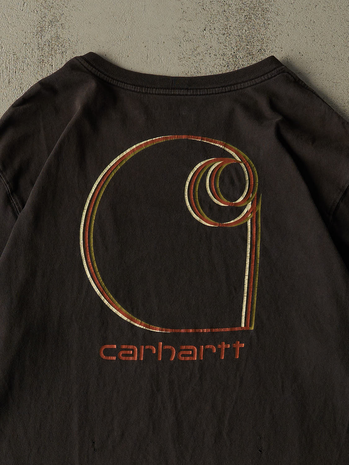 Vintage Y2K Sun Faded Black Carhartt Pocket Tee (XXL/XXXL)