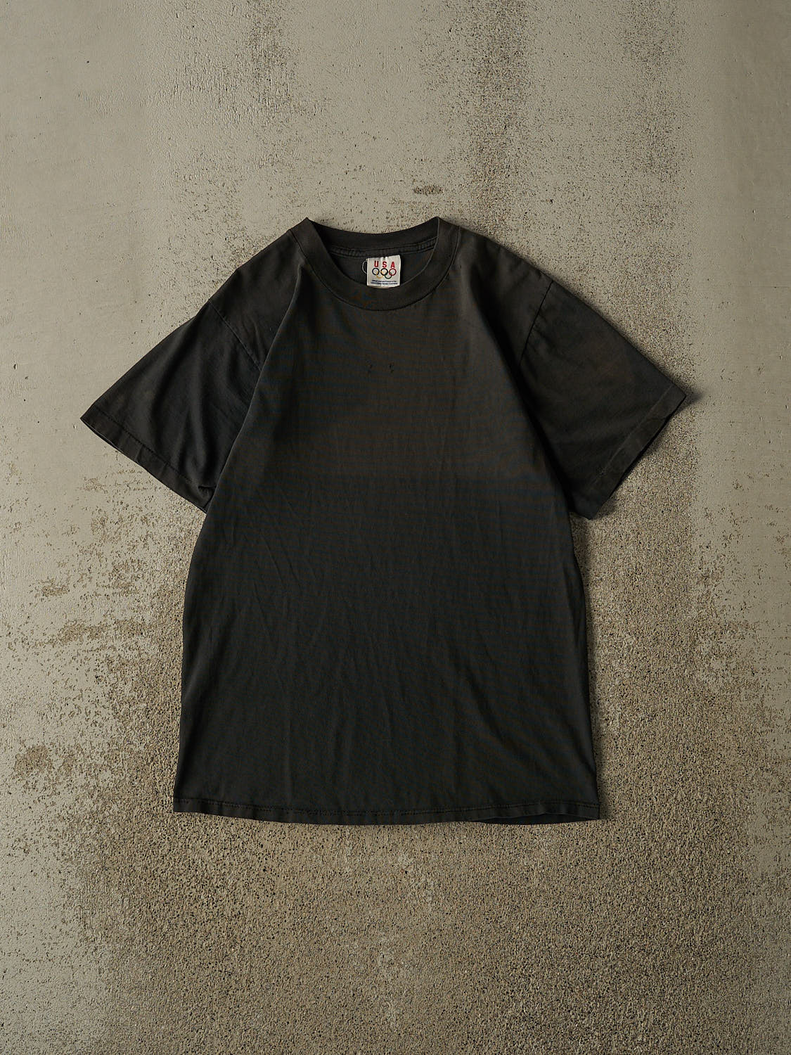 Vintage 90s Sun Faded Black Blank Single Stitch Tee (XS/S)
