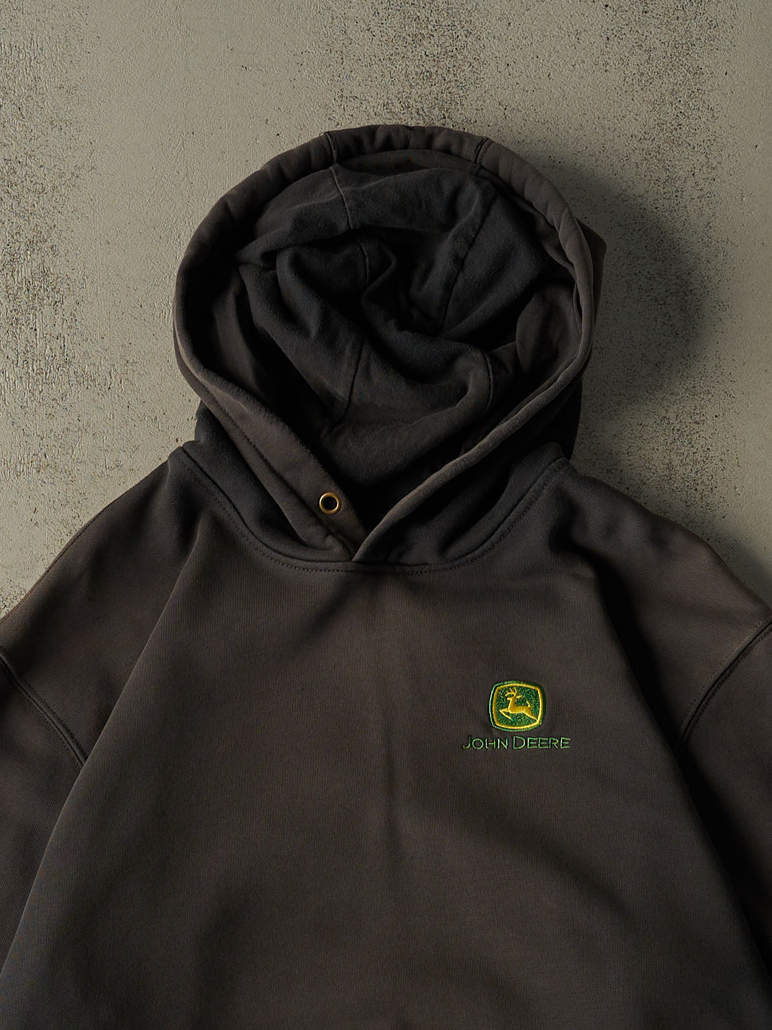 Vintage Y2K Sun Faded Black Carhartt x John Deere Embroidered Hoodie (XL/XXL)