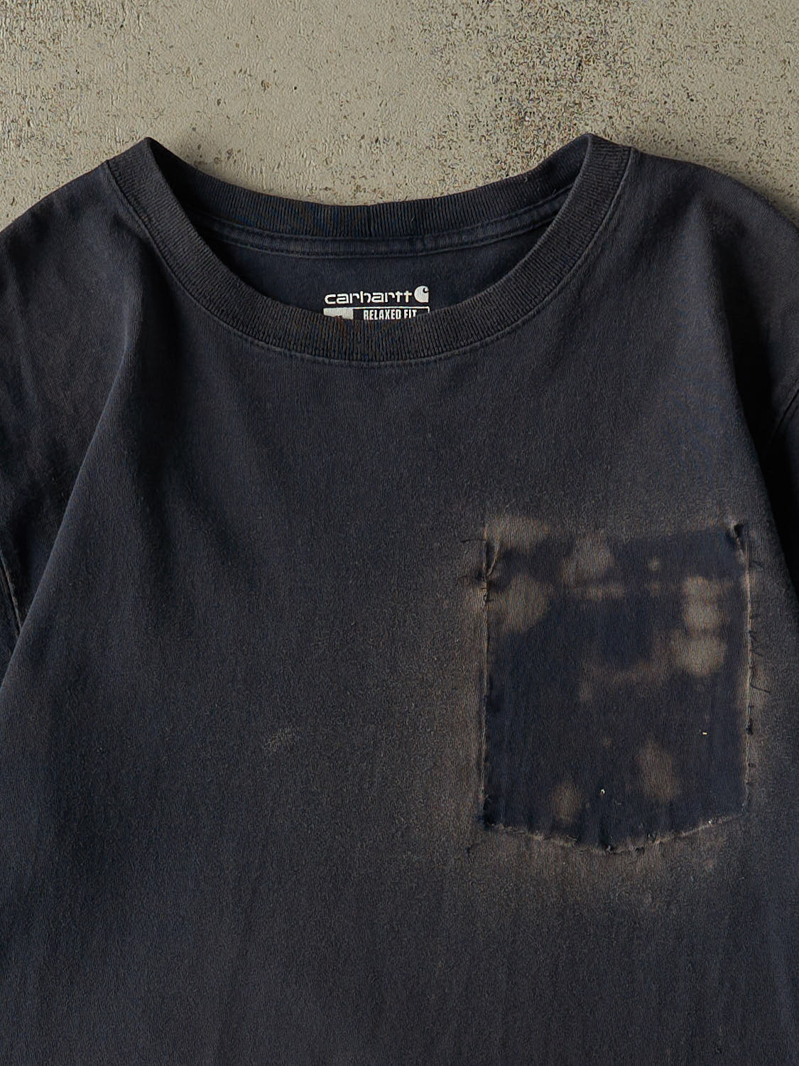 Vintage Y2K Sun Faded Navy Carhartt Ghost Pocket Tee (M/L)
