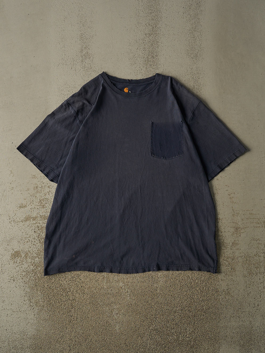 Vintage Y2K Sun Faded Navy Carhartt Ghost Pocket Tee (XXL)
