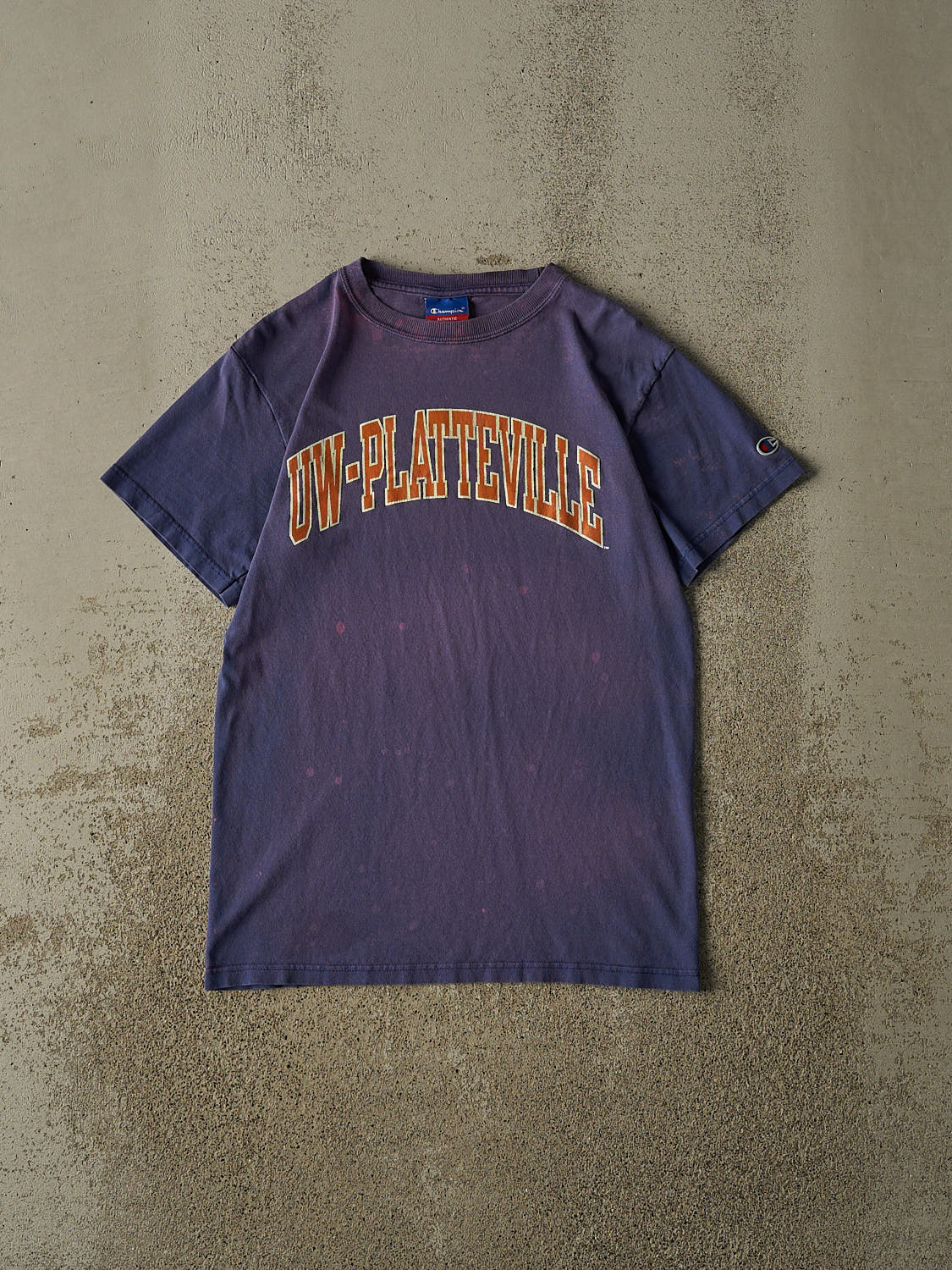Vintage Y2K Sun Faded Blue UW Platteville Tee (XS/S)