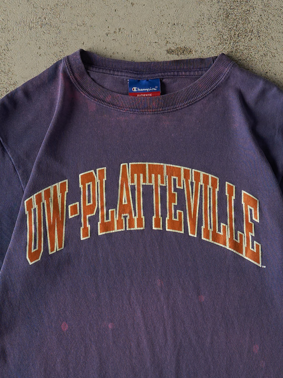 Vintage Y2K Sun Faded Blue UW Platteville Tee (XS/S)