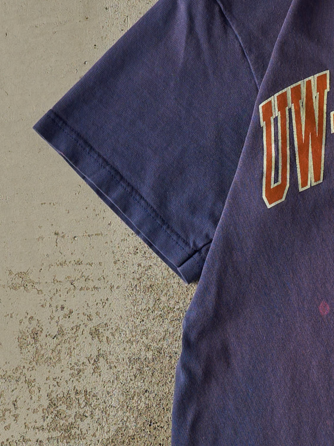 Vintage Y2K Sun Faded Blue UW Platteville Tee (XS/S)