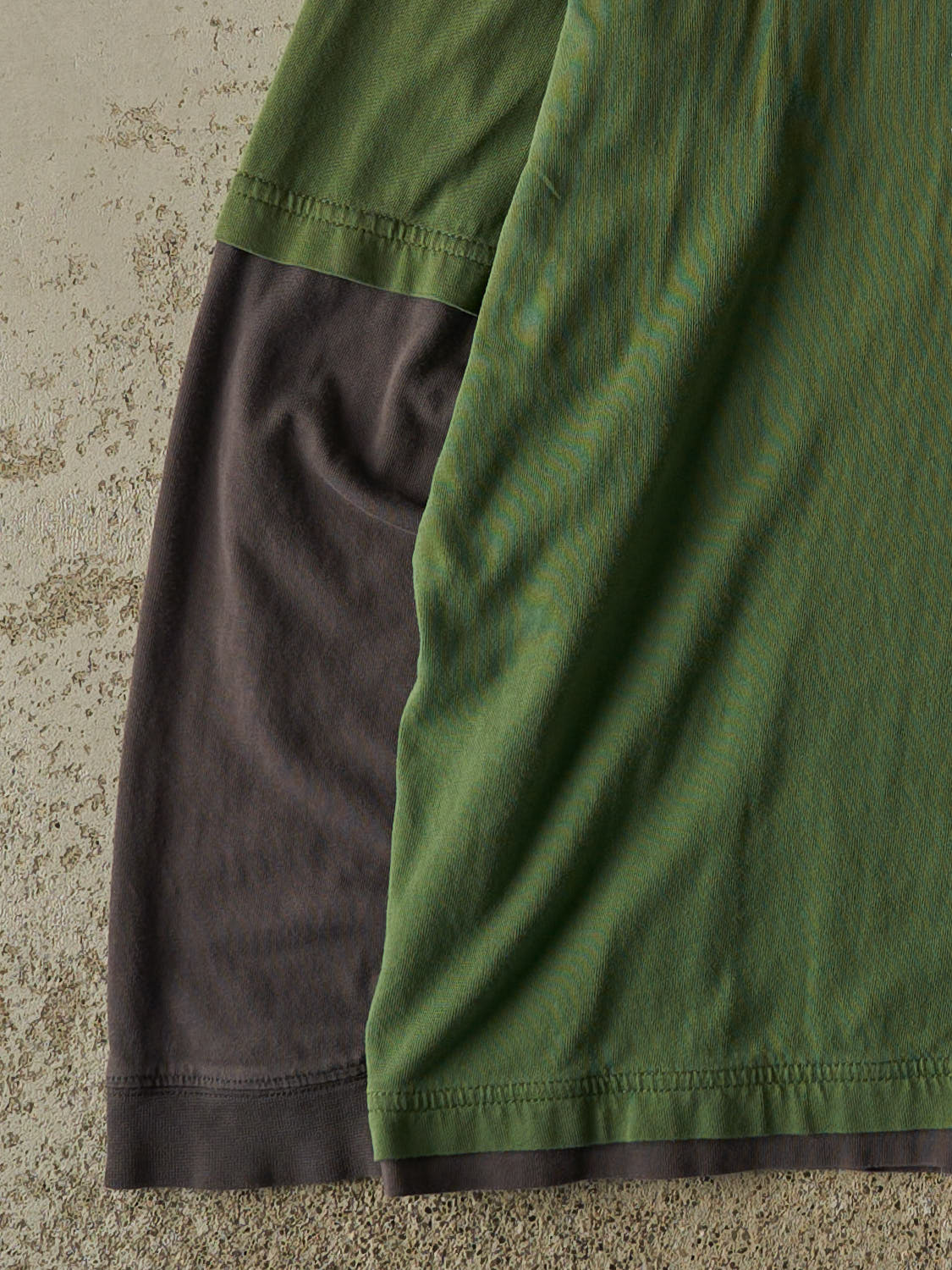 Vintage 90s Sun Faded Green Nevada Denim Double Sleeve Long Sleeve (L)
