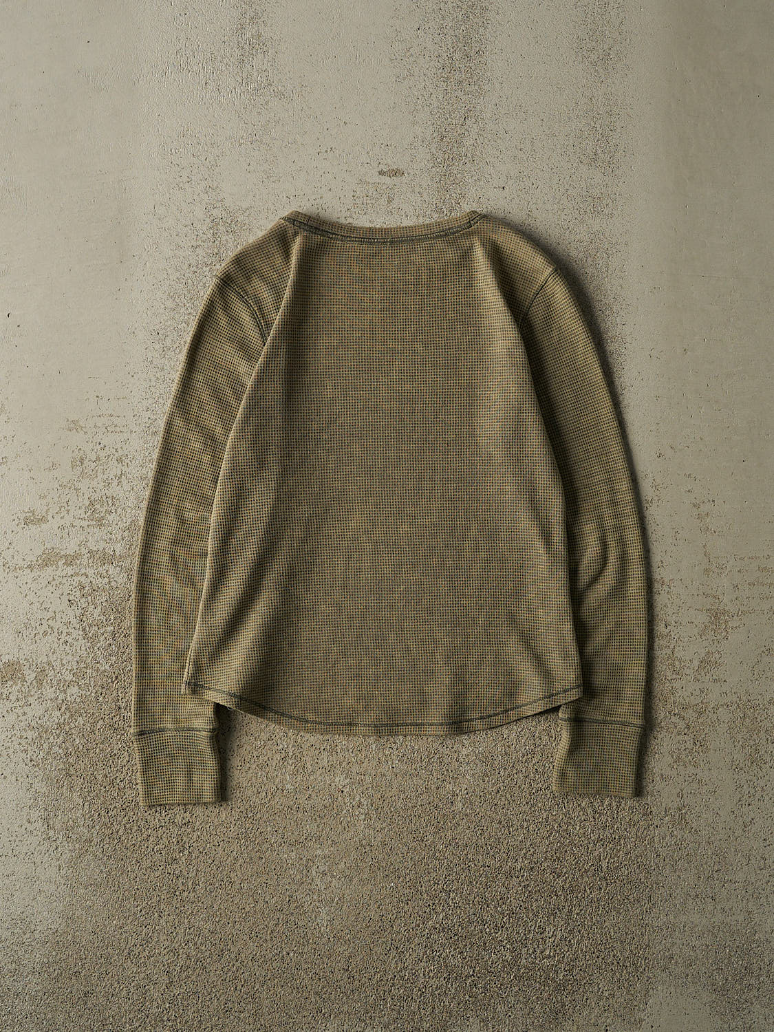 Vintage Y2K Sun Faded Green Thermal Long Sleeve (XS/S)