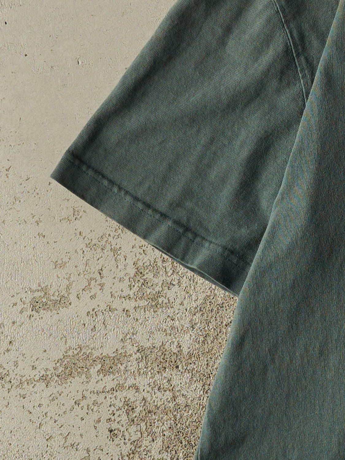 Vintage Y2K Sun Faded Green Ghost Pocket Tee (L)
