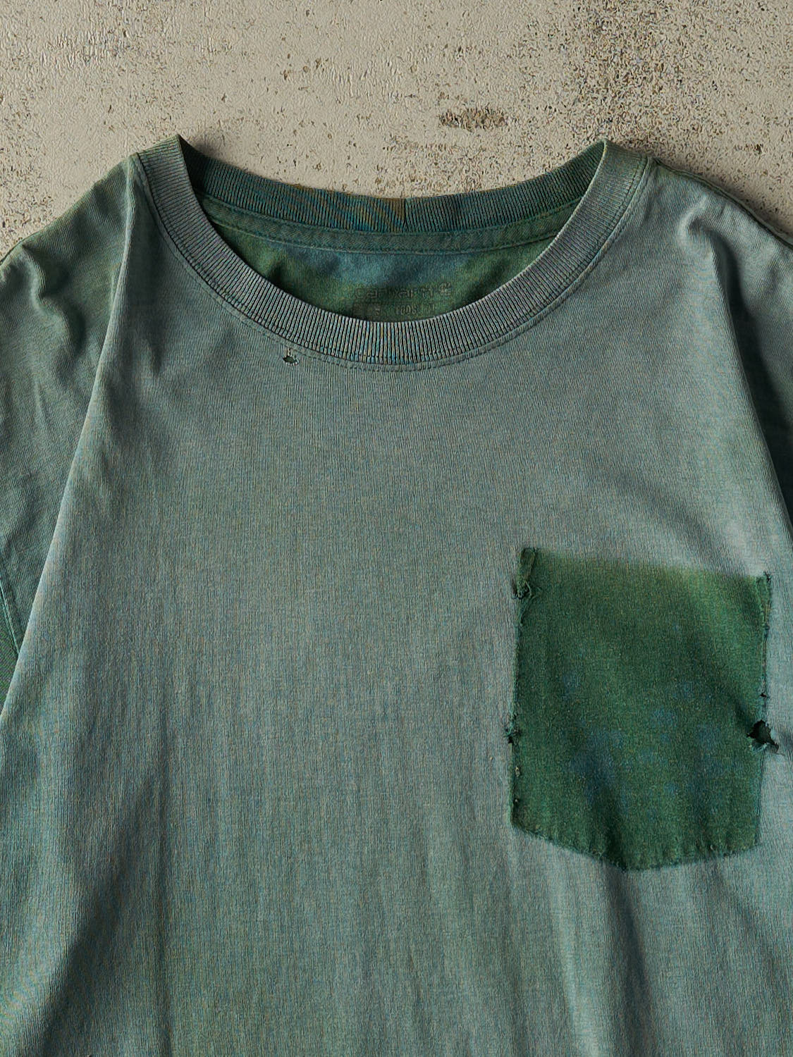 Vintage Y2K Sun Faded Green Carhartt Ghost Pocket Tee (XL)