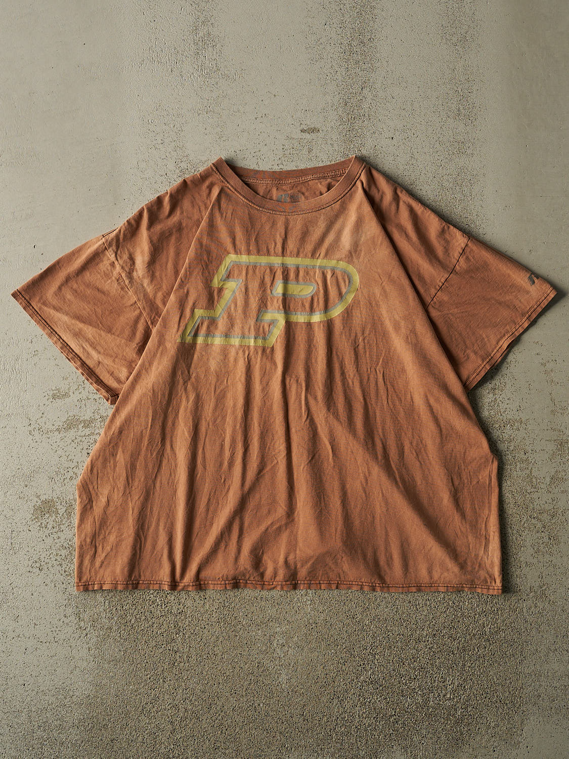 Vintage Y2K Sun Faded Orange Russell Athletic Purdue University Tee (XL/XXL)