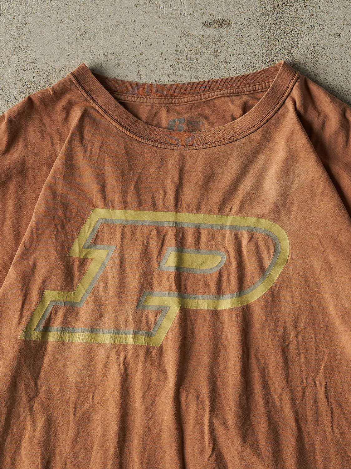 Vintage Y2K Sun Faded Orange Russell Athletic Purdue University Tee (XL/XXL)