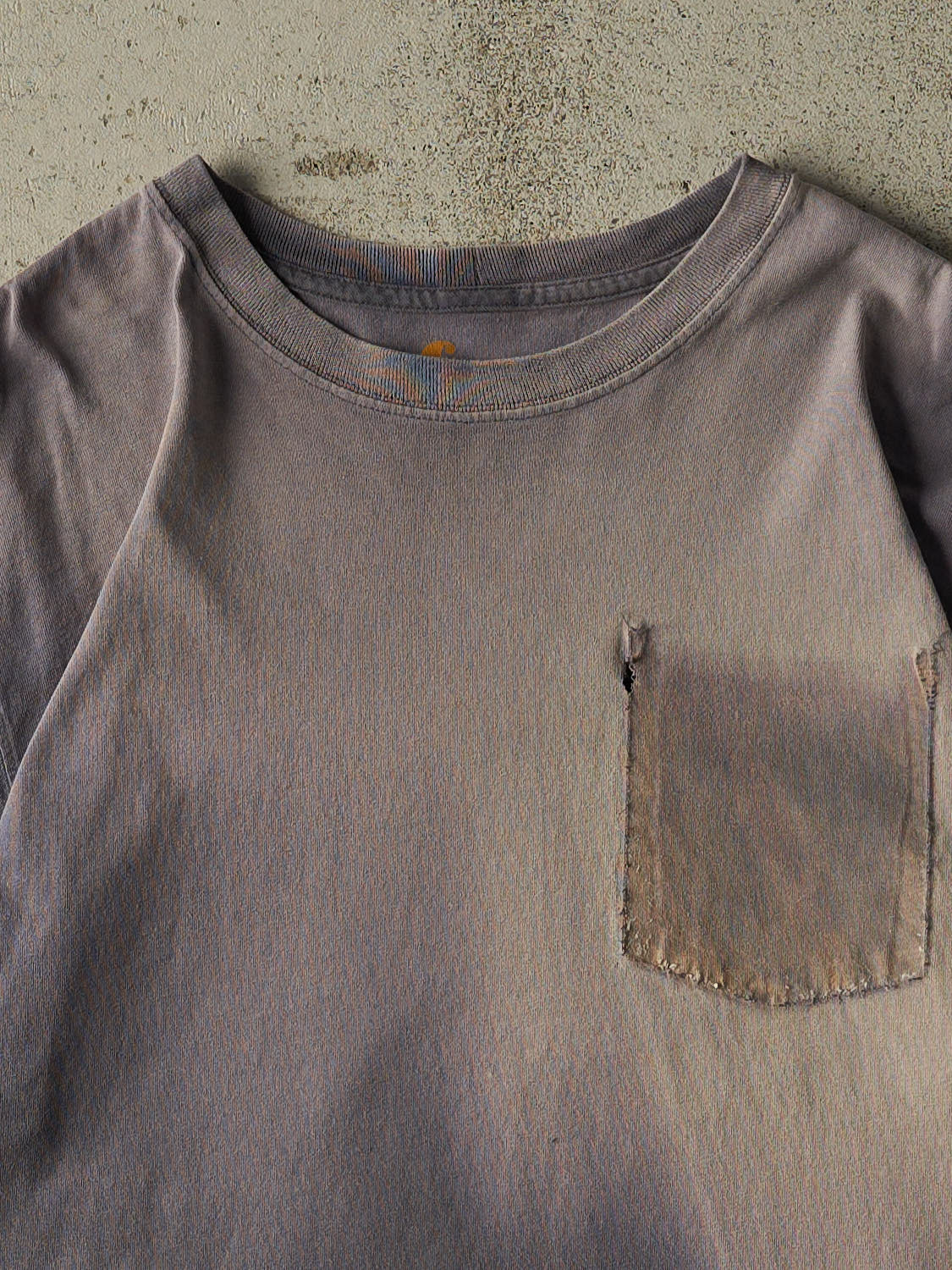 Vintage Y2K Sun Faded Grey Carhartt Ghost Pocket Tee (XL)