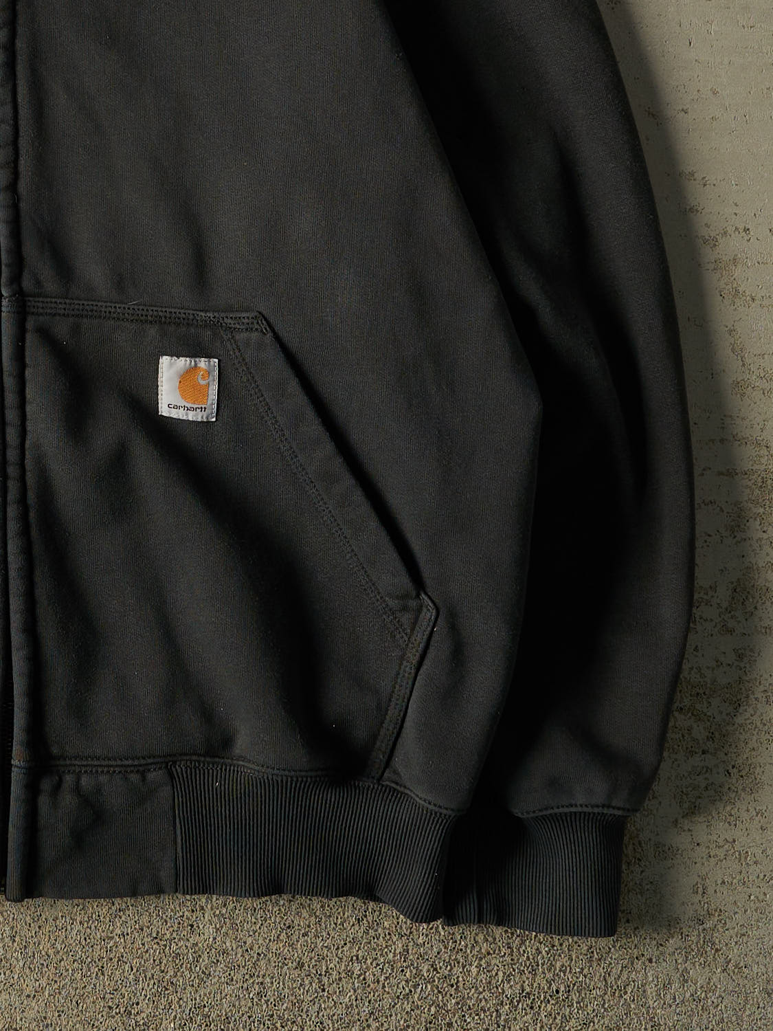 Vintage Y2K Faded Black Carhartt Zip Up Hoodie (XL/XXL)