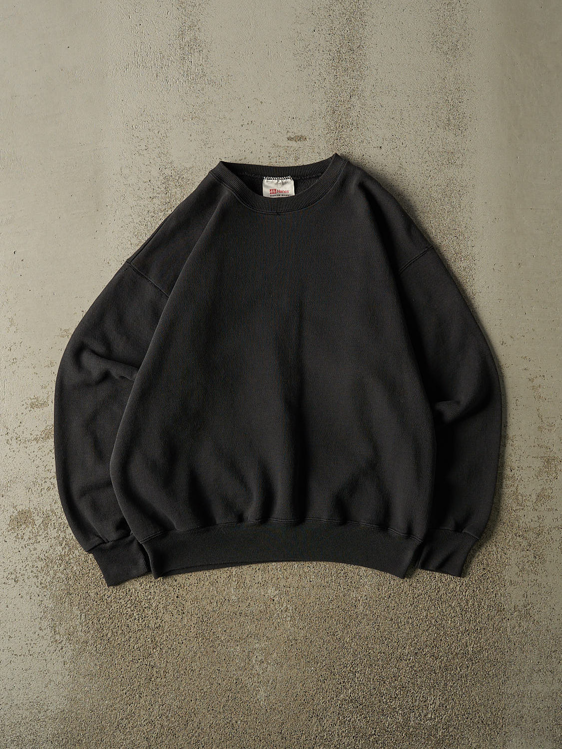 Vintage 90s Faded Black Blank Crewneck (M)