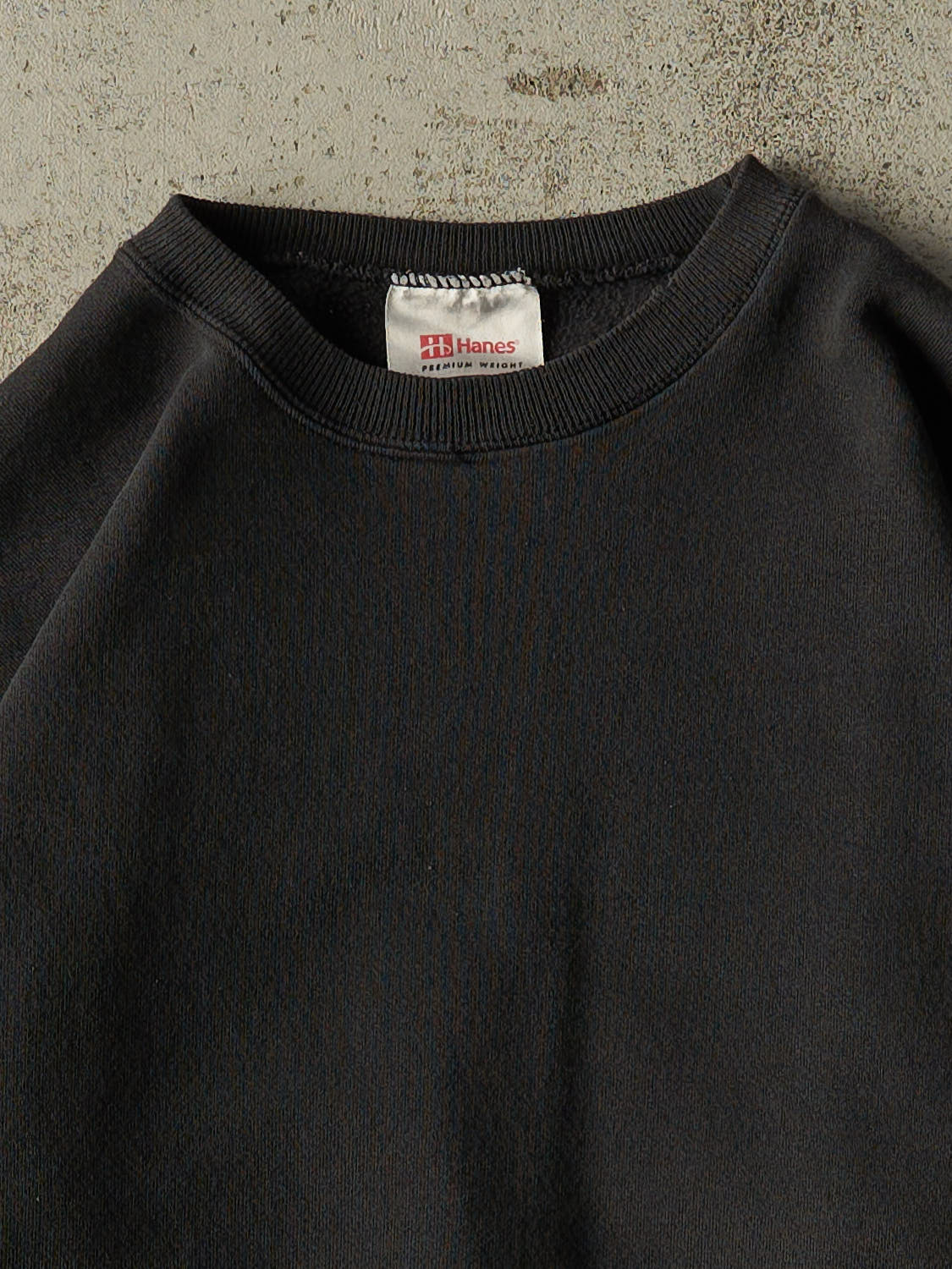Vintage 90s Faded Black Blank Crewneck (M)