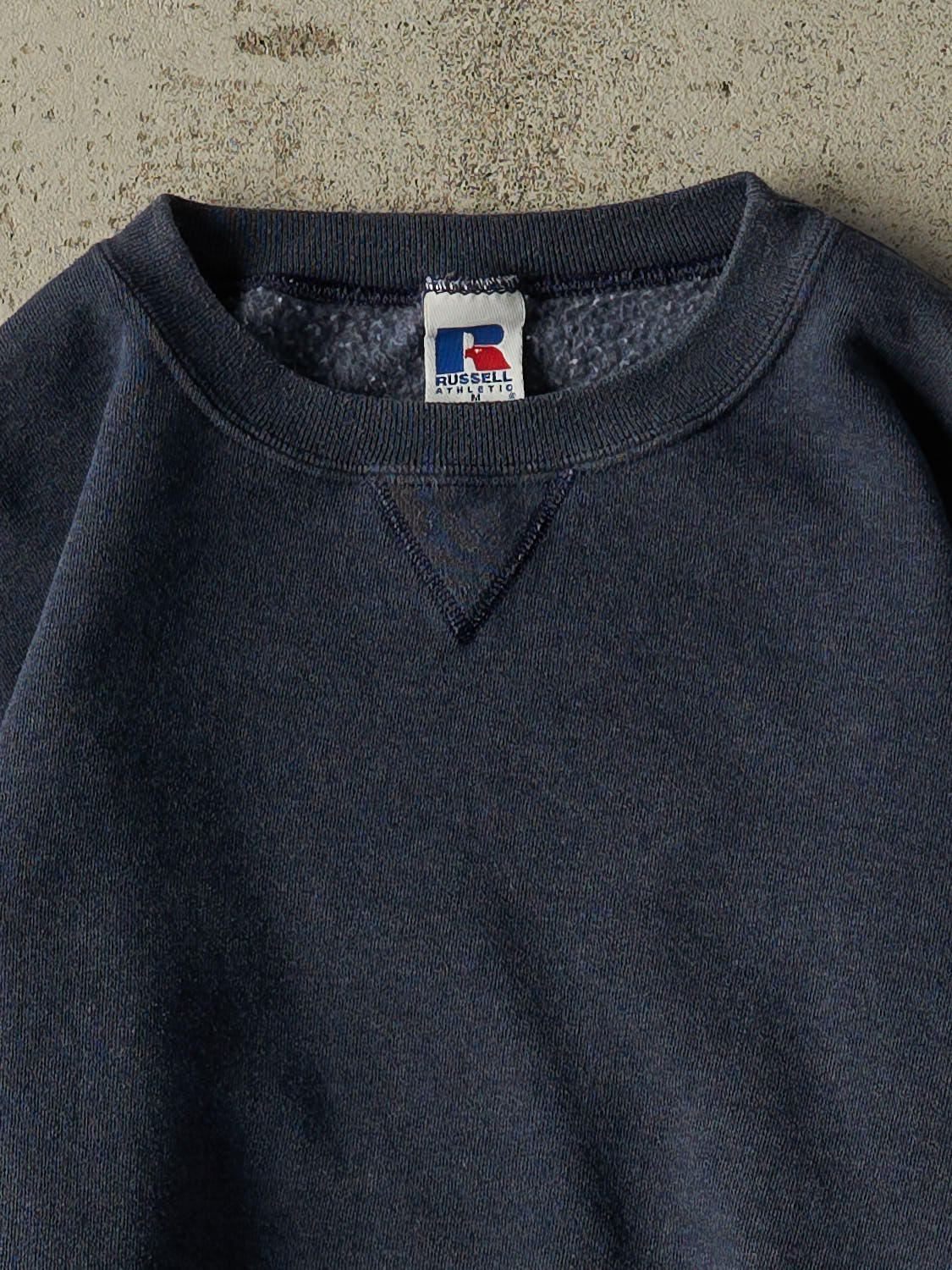 Vintage 90s Faded Navy Russell Athletic Blank Crewneck (S/M)