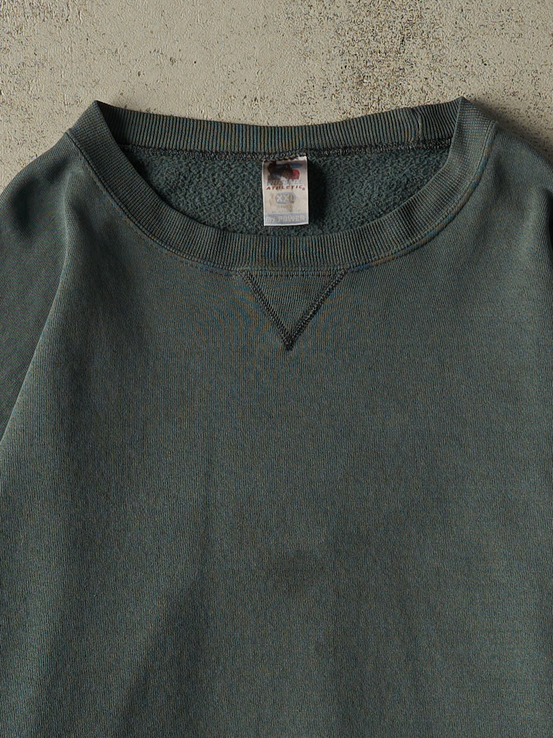 Vintage Y2K Faded Green Russell Athletic Blank Crewneck (XL/XXL)