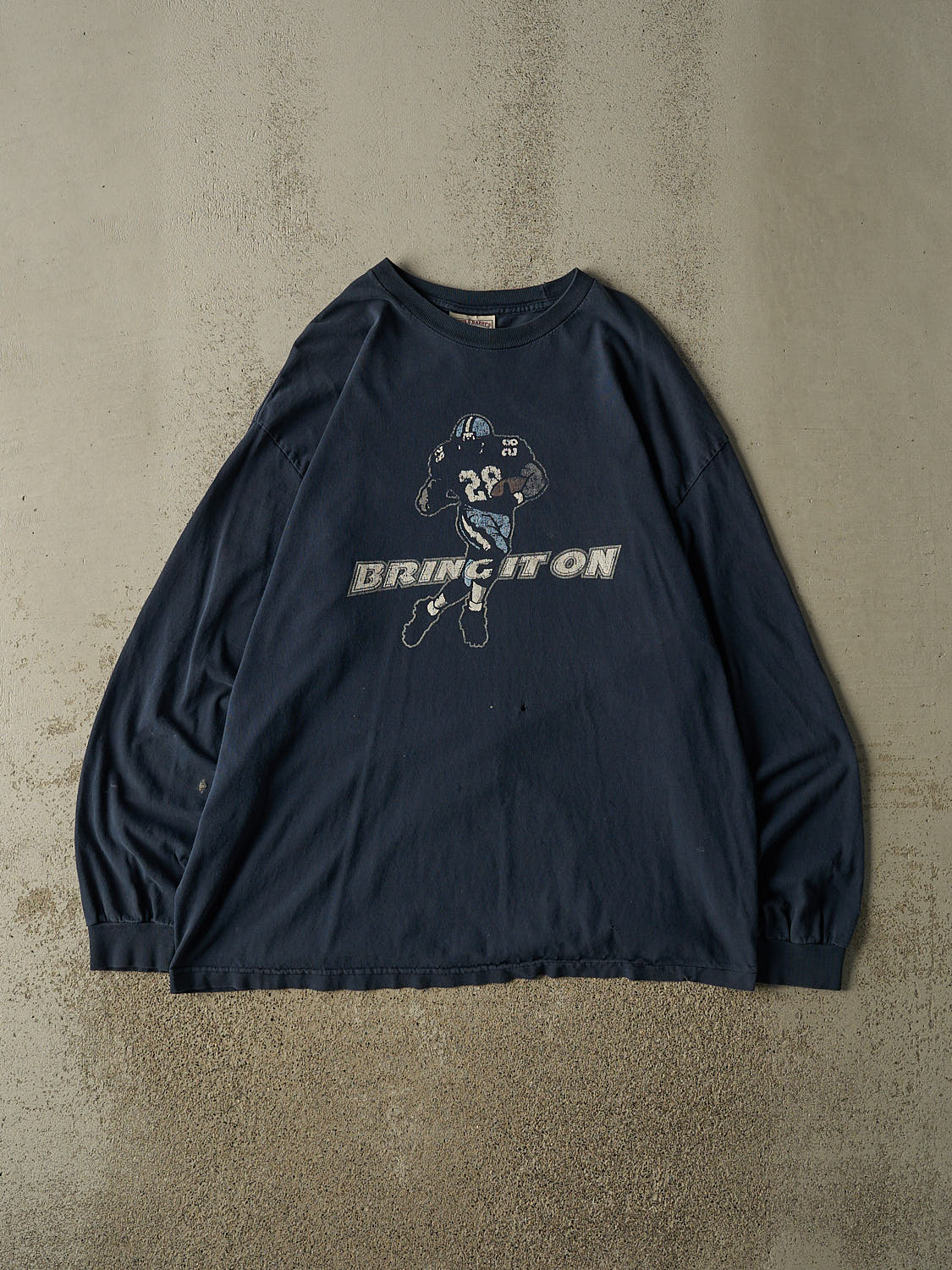 Vintage 90s Navy Blue Bring It On Football Long Sleeve (XL/XXL)