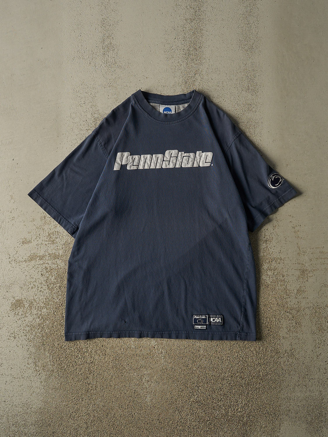 Vintage Y2K Faded Navy Penn State University Embroidered Tee (L/XL)