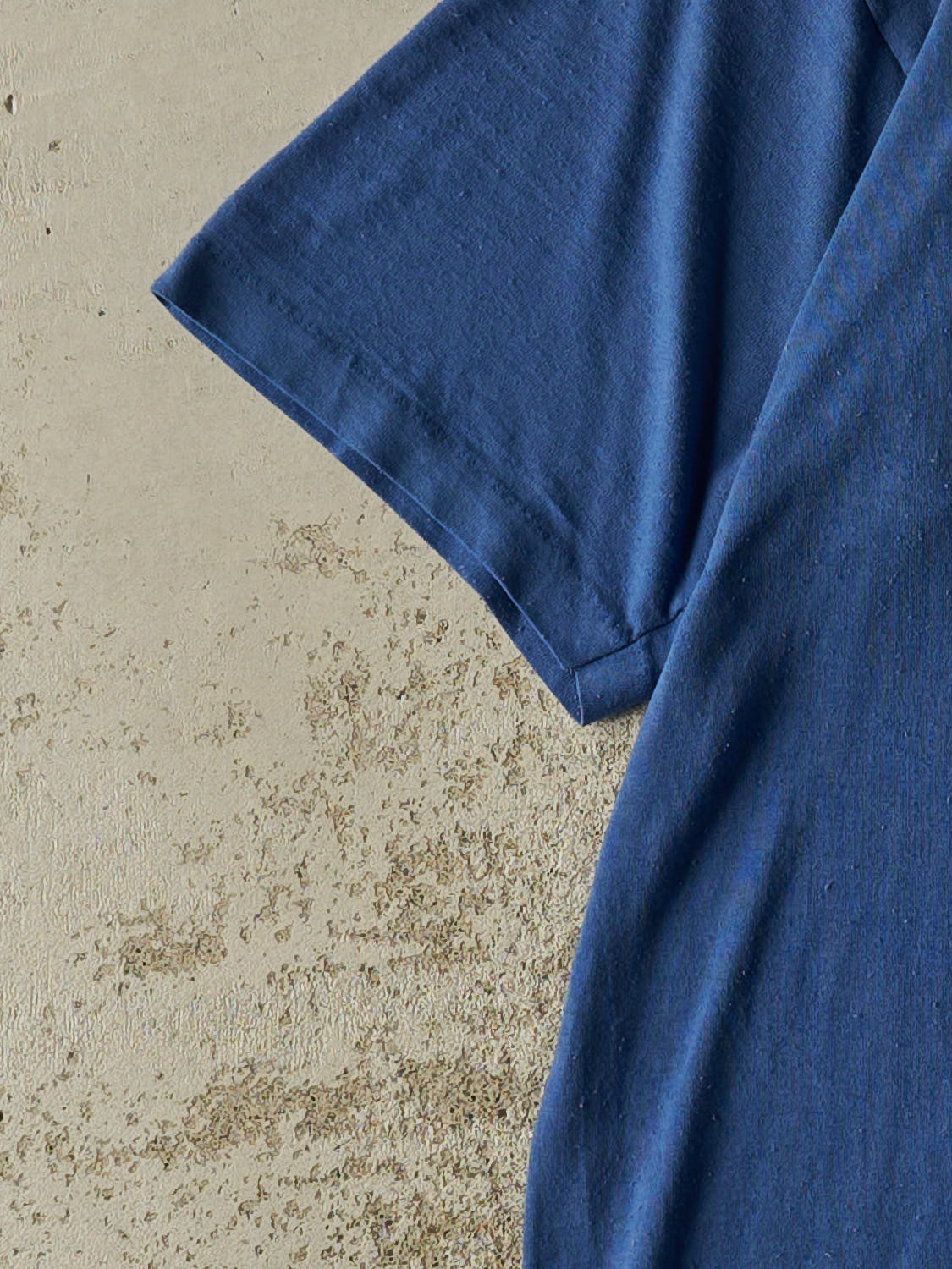 Vintage 80s Blue Blank Single Stitch Pocket Tee (L)
