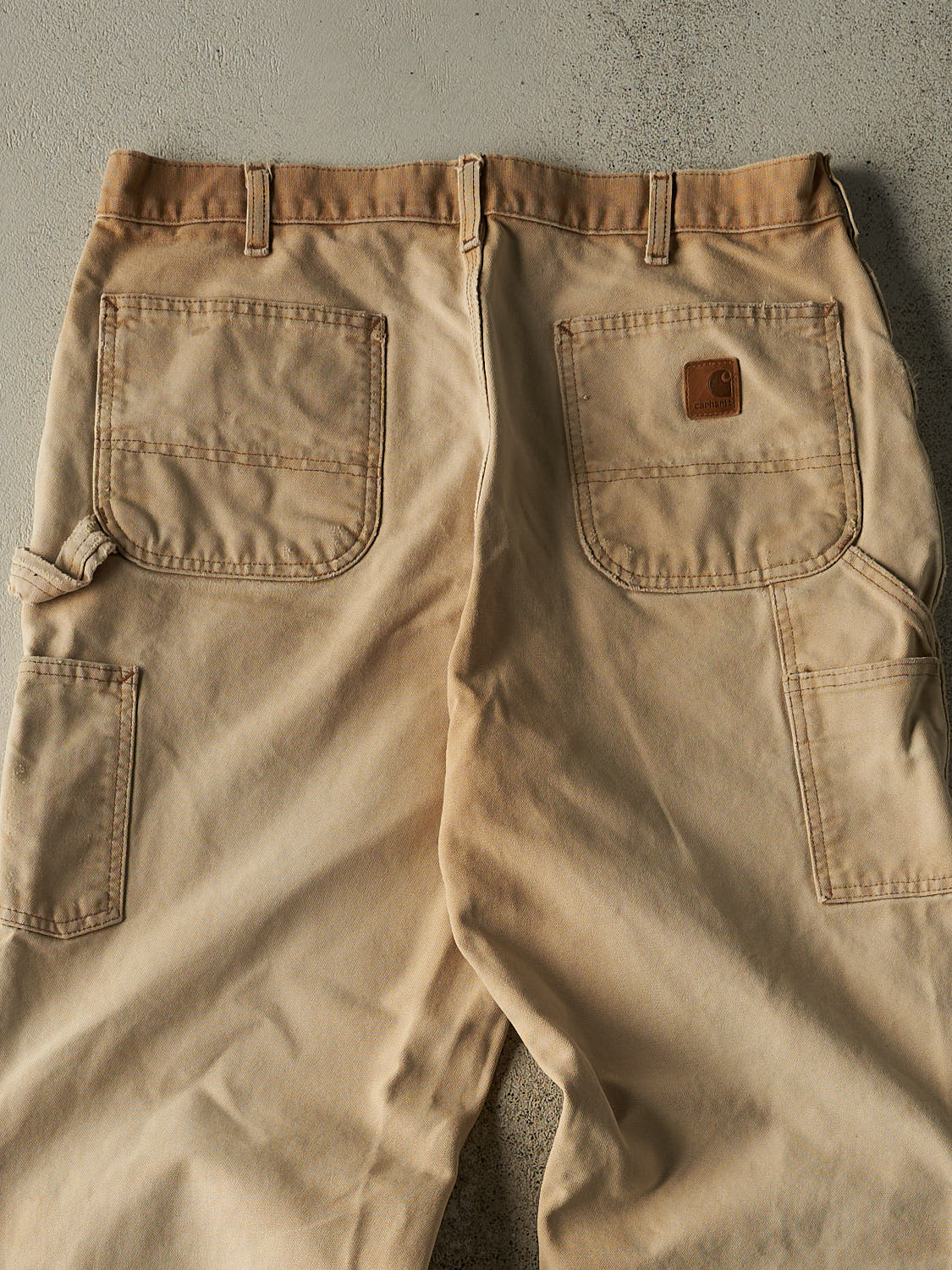 Vintage 90s Beige Carhartt Sun Faded Carpenter Pants (35x30)
