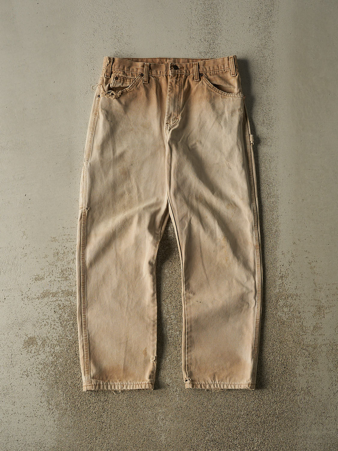 Vintage 90s Beige Dickies Sun Faded Carpenter Pants (31x29)