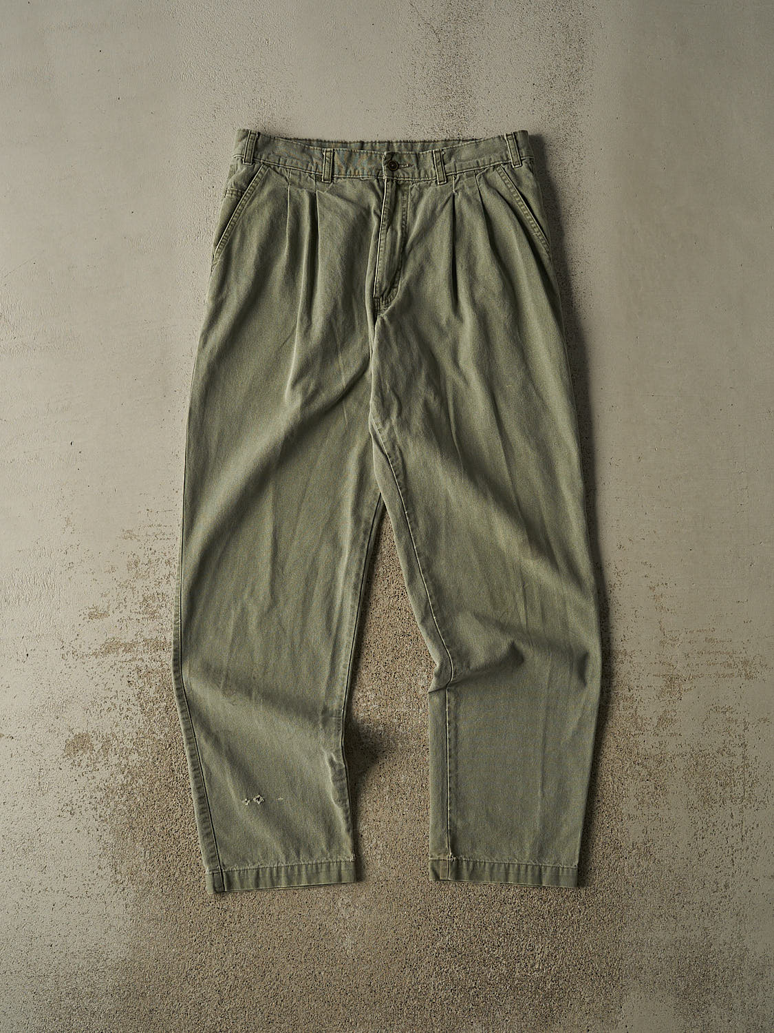 Vintage 90s Faded Green RGB Pleated Pants (34x33)
