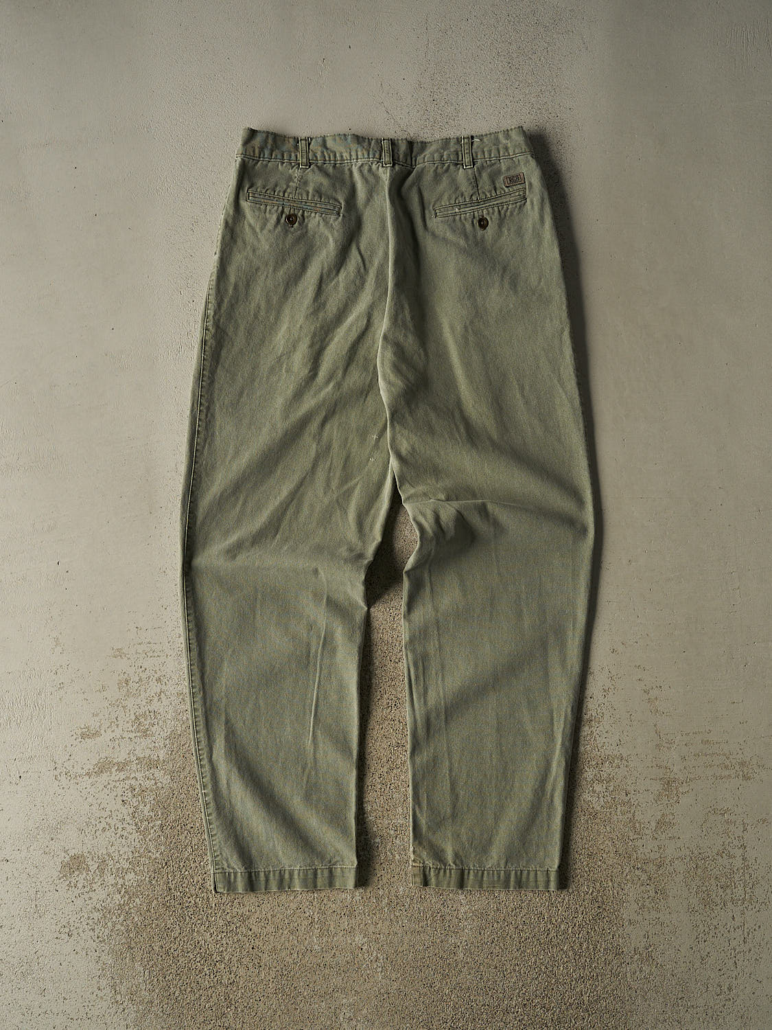 Vintage 90s Faded Green RGB Pleated Pants (34x33)