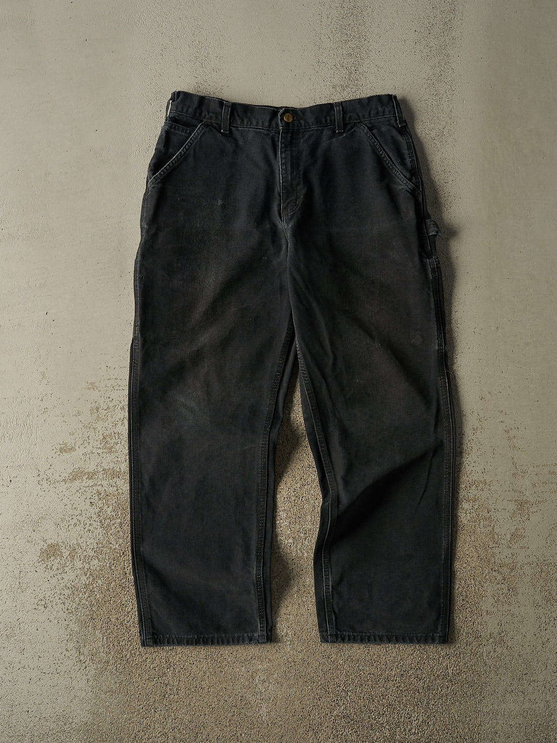 Vintage 90s Faded Black Carhartt Carpenter Pants (33x29)